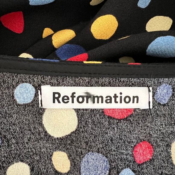 Reformation Jaylee Fiesta Polka Dot Wrap Dress Size XL - Picture 6 of 7